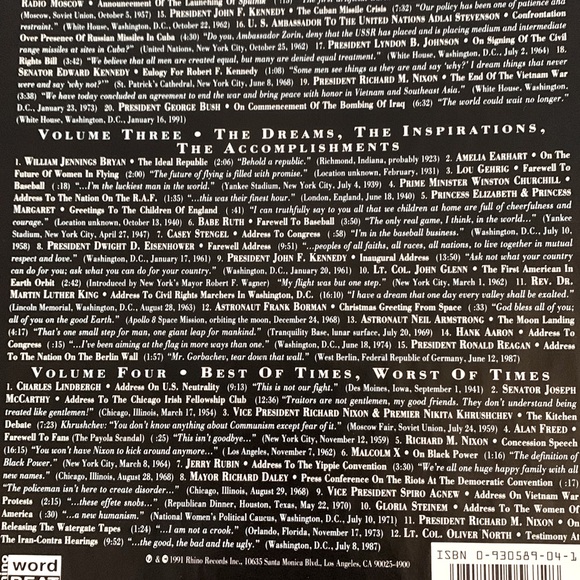 HISTORY FANS-Greatest Speeches - 20th Century-4 CD’s - Picture 6 of 6